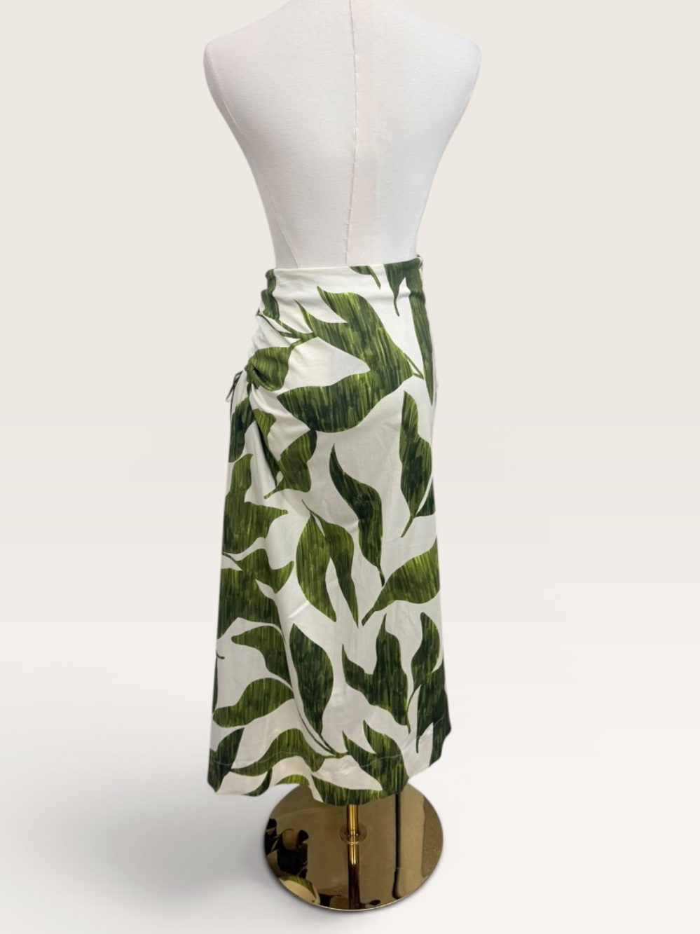 Antonio Melani M.G. Style Lyons Printed Faux Wrap Asymmetric Skirt Green Leaf - Picture 6 of 16